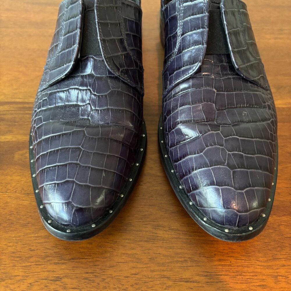 Freda Salvador Navy Leather D'Orsay Flats - Picture 4 of 5